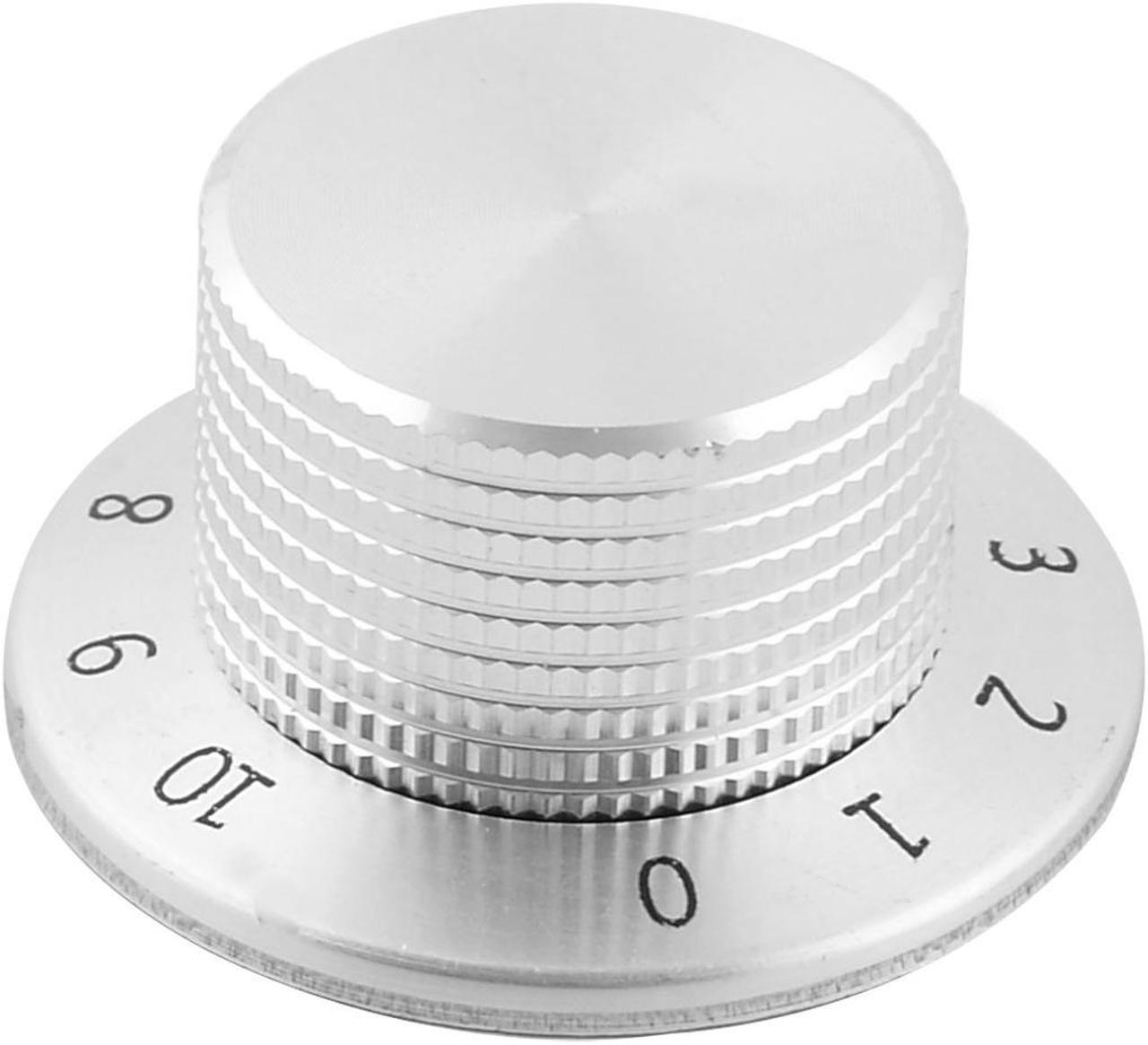 37mm x 15mm Volume Rotary Potentiometer Control Knob Silver Tone w Dial