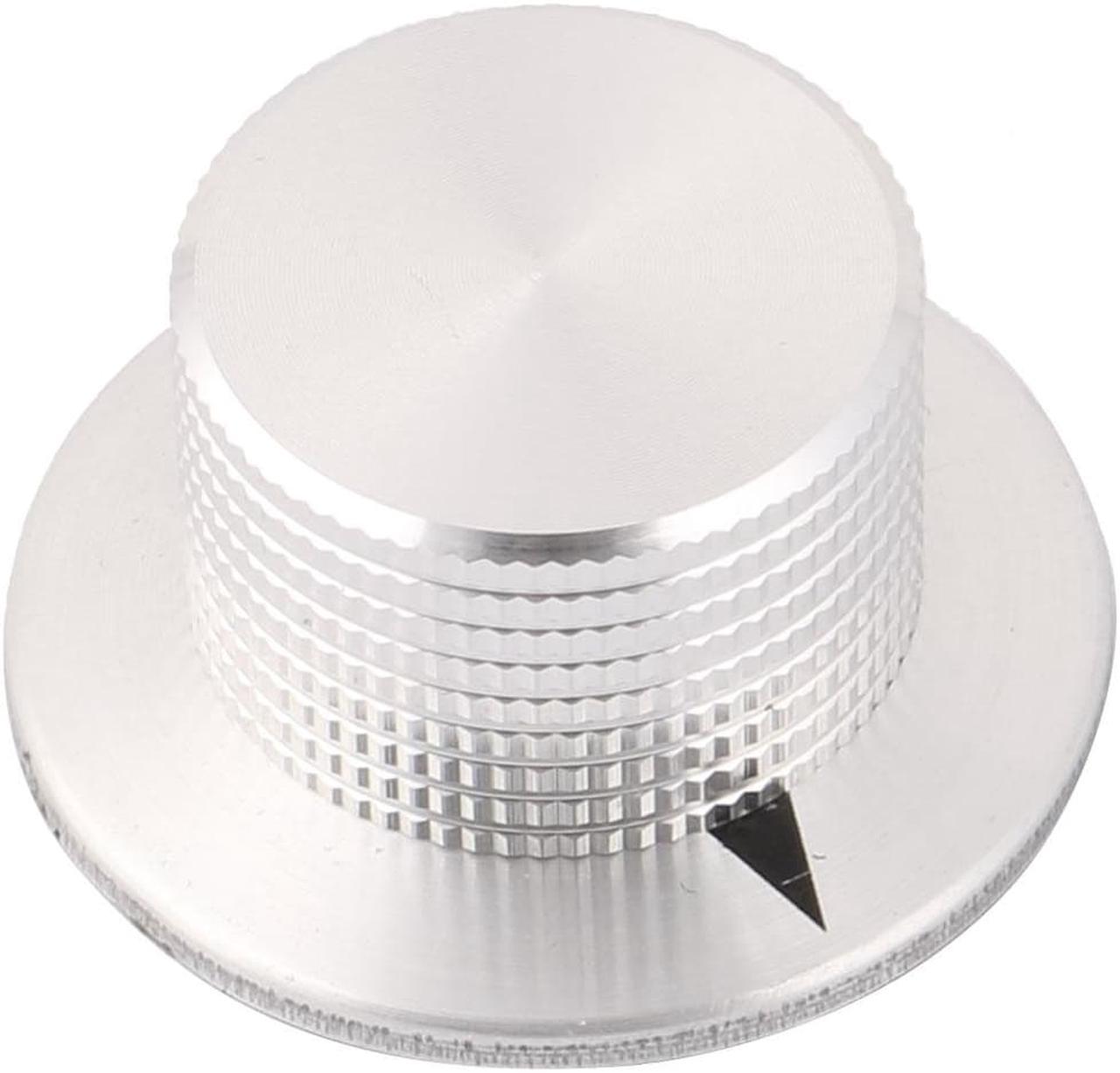 Aluminum Alloy Volume Control 6mm Hole Potentiometer Knob Silver Tone