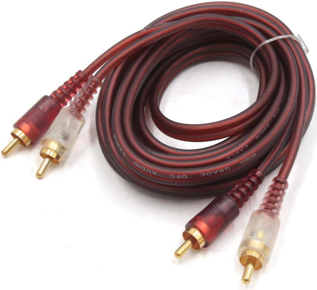 9.8ft Long 2 RCA Male to 2 RCA Male Adapter Car Stereo Audio Cord Extension Cable