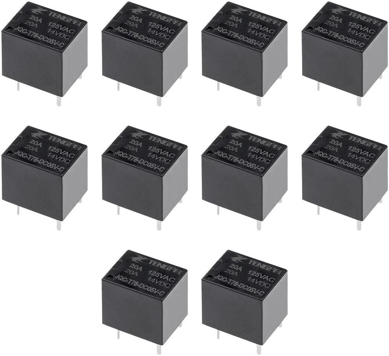 10 Pcs JQC-T78-DC05V-C  DC 5V Coil SPDT 5 Pin PCB Electromagnetic Power Relay