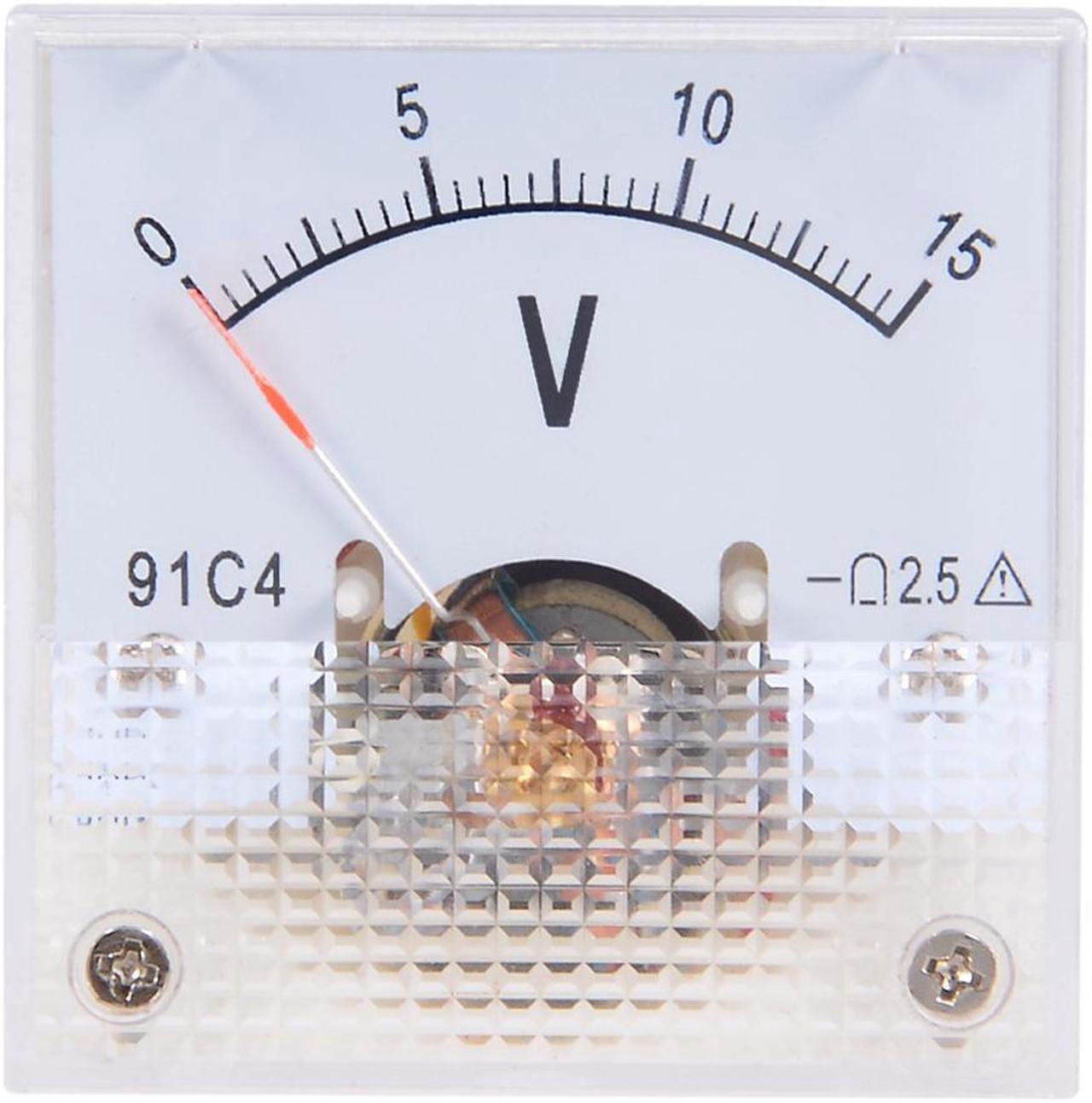 DC 0-15V Analog Panel Voltage Gauge Volt Meter 91C4 2.5% Error