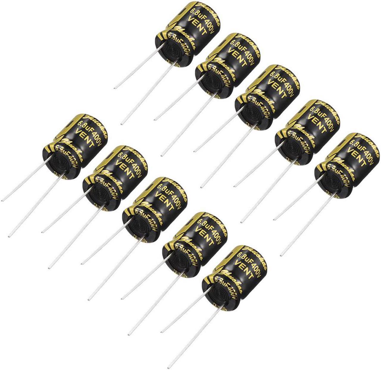 Aluminum Radial Electrolytic Capacitor 6.8uF 400V 2000H 10 x 13 mm Black 10pcs