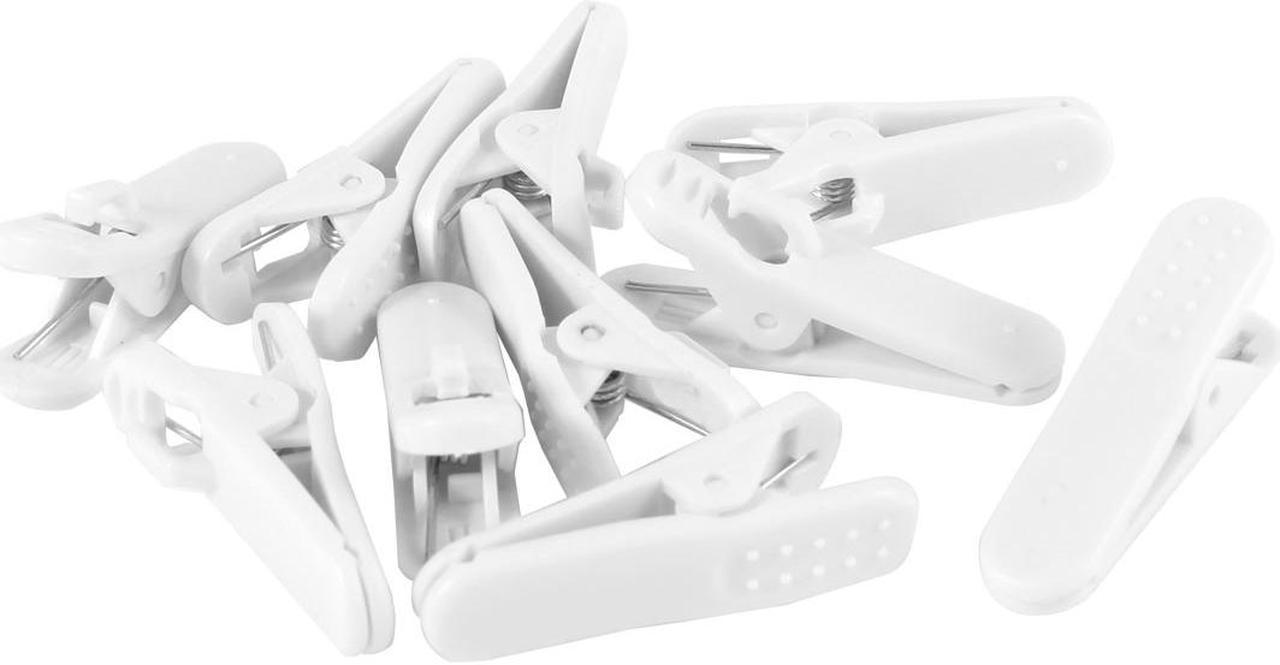 Unique Bargains Plastic Earphone Headphone Cable Wire Clip Nip Clamp White 10 Pcs