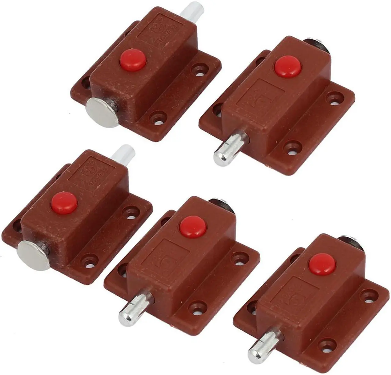 Main image of Furniture Door Spring Loaded Press Button Latches Bolt Lock 5pcs