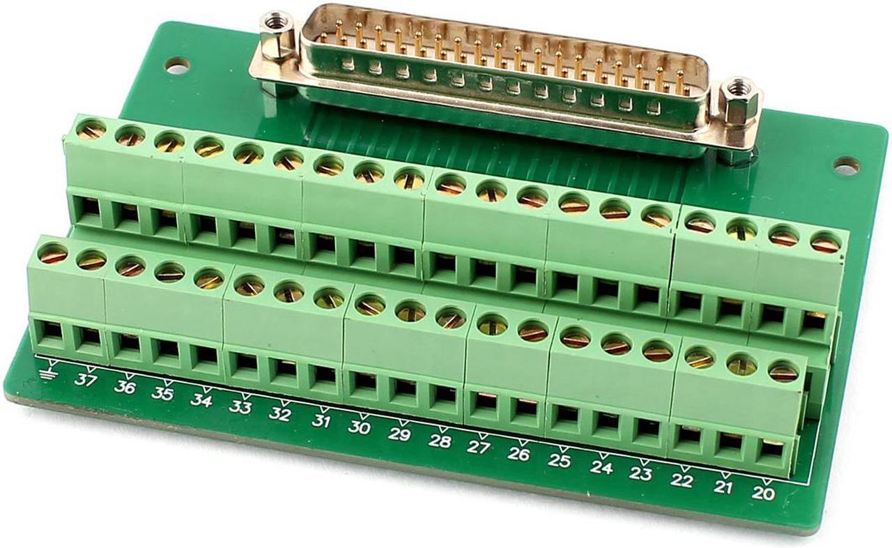 Unique Bargains DB37 D-SUB Male Adapter to 37-Pin Terminal 2 Row Screw Breakout Board