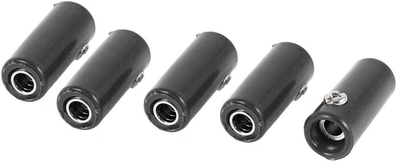 Unique Bargains 5 Pcs Black Plastic Shell 4mm Banana Female Jack Socket Straight Coupler Adapter