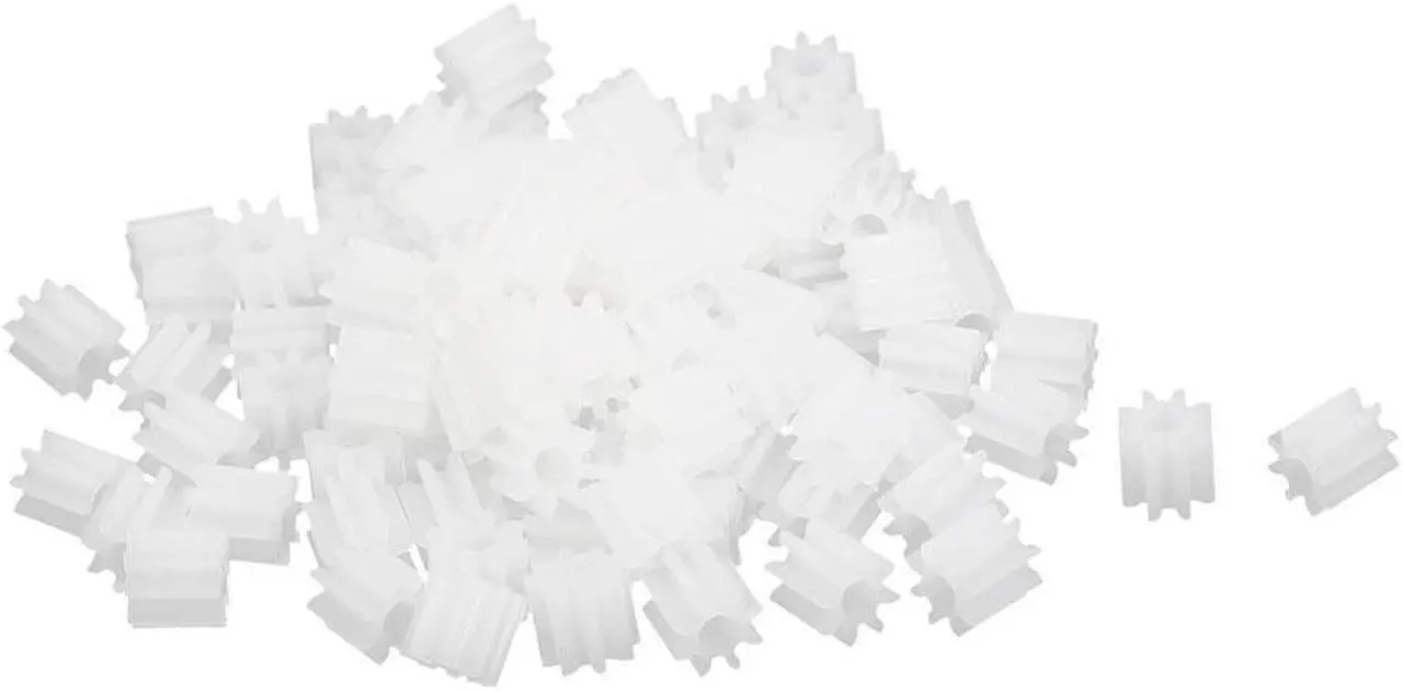 Main image of 100pcs 8 Teeth 5mm Dia Plastic Gear Wheel for Toy Car Motor Shaft