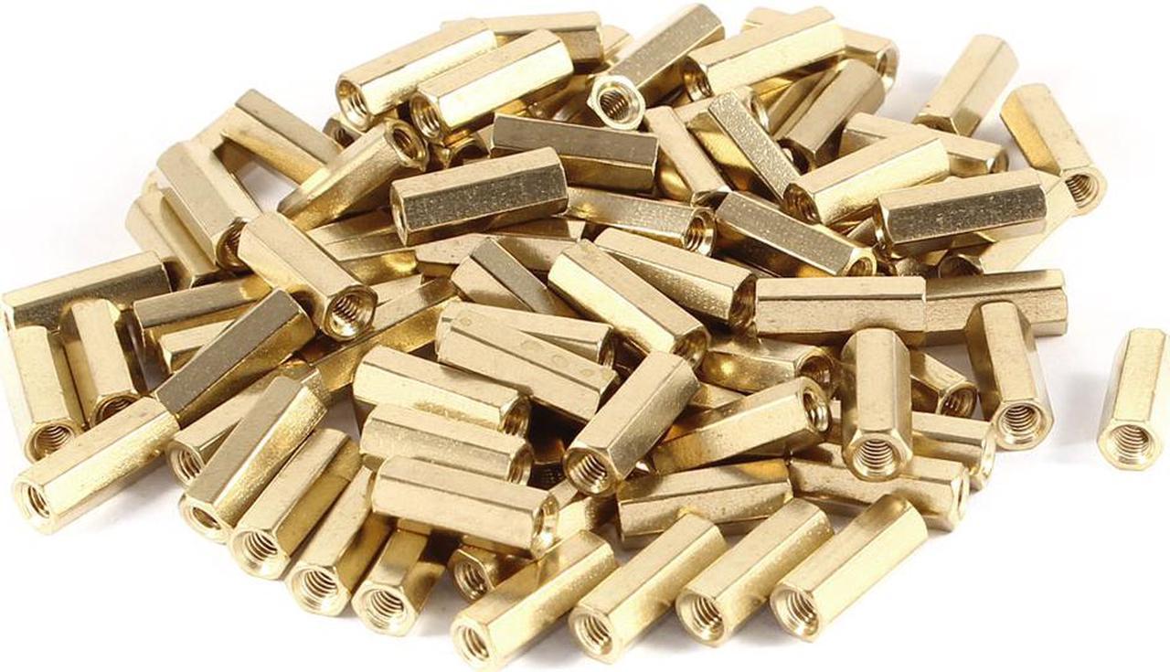 100Pcs Hex Nut Brass Standoff Spacer M3x13mm Female to Female