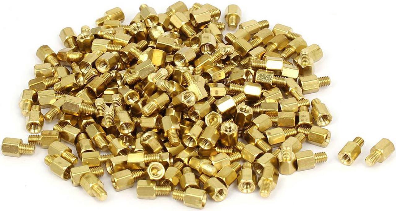 M3 x 5mm+4mm Male to Female Thread Brass Hex Hexagonal Standoff Spacers 200PCS