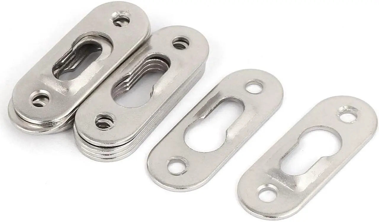 Main image of 42mm x 16mm Wall Hanging Picture Photo Frame Hidden Hooks Silver Tone 10PCS