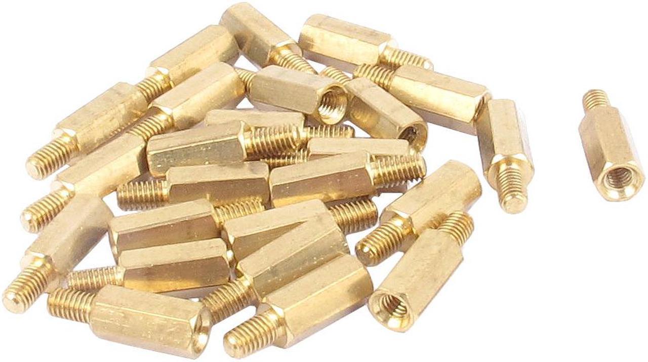 25 Pcs PC PCB Motherboard Brass Standoff Hexagonal Spacer M3 10+5mm