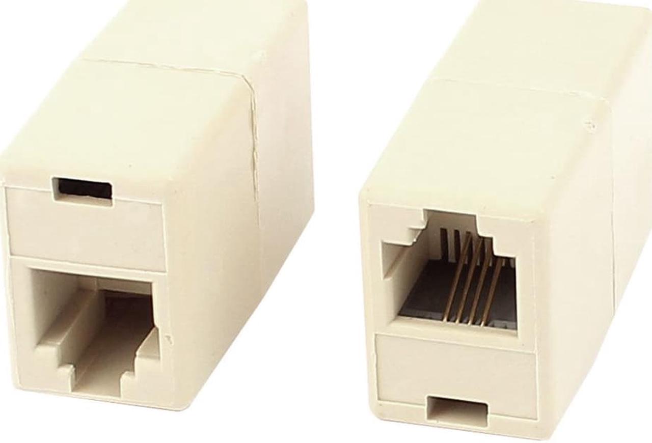 2 Pcs RJ11 8P4C Female to Female Telephone Line Connector Coupler