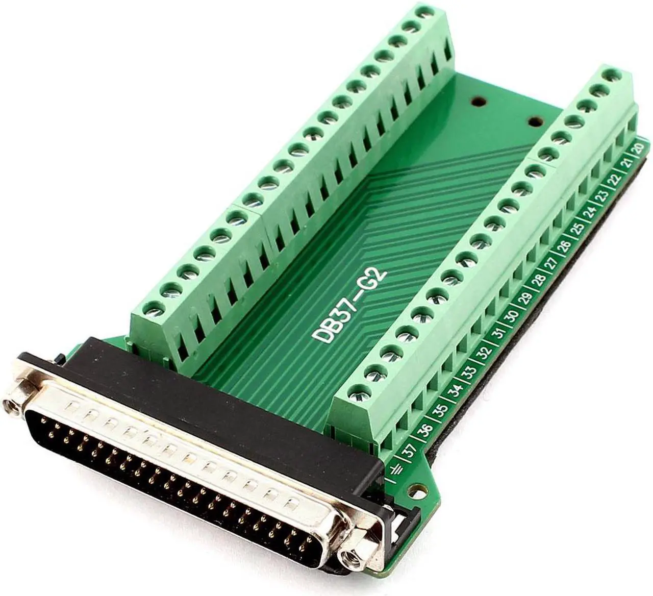 Main image of DB37 D-SUB Male Adapter to 37 Pin Terminal 2 Row Screw Terminals Board
