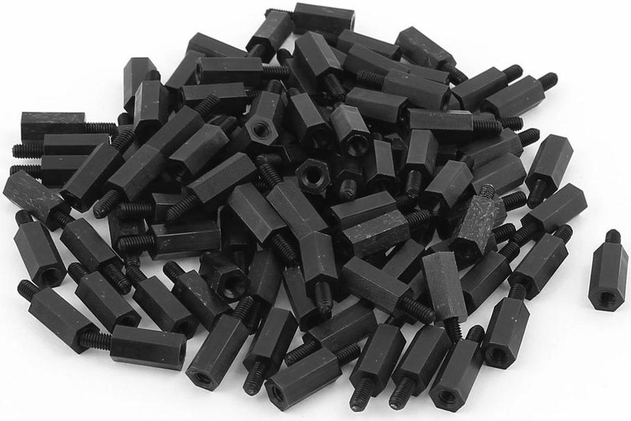 100pcs M3 12mm+6mm Nylon Spacer Hex Standoff Stand-Off Pillar for Motherboard