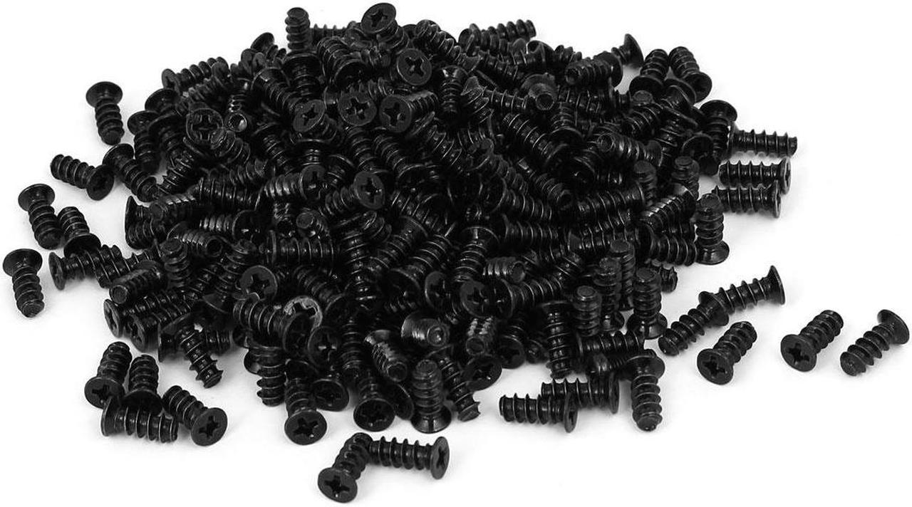 M4 x 10mm Black Zinc Plated Phillips Computer PC Case Fan Screw 300pcs