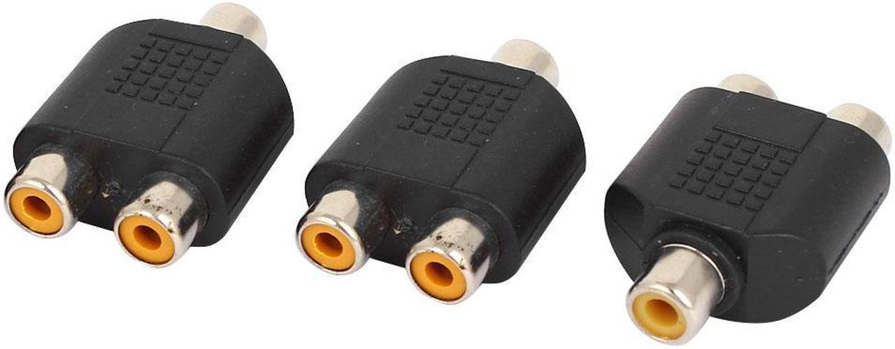 RCA Female to 2 Female Y Splitter AV Audio Video Plug Converter Adapter 3Pcs