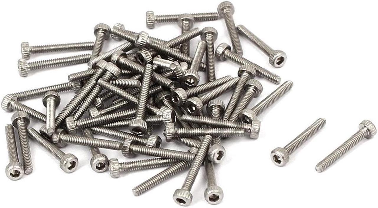 M1.4x10mm 0.3mm Pitch 304 Stainless Steel Hex Socket Head Cap Screw DIN912 60pcs