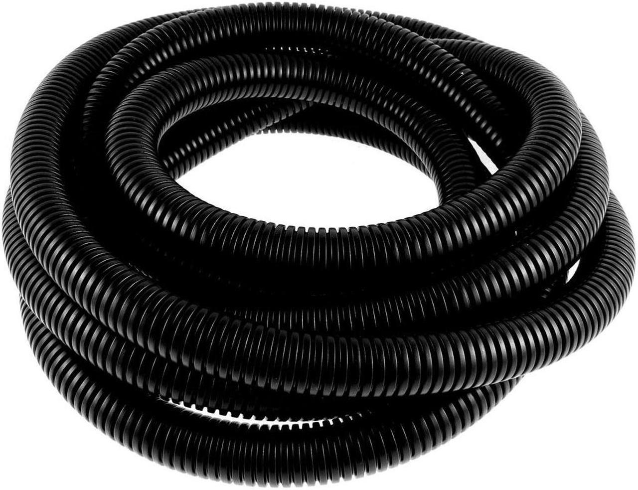 Unique Bargains 22mm Inner Dia 4.7M 15Ft Long Corrugated Conduit Tube Tubing Black