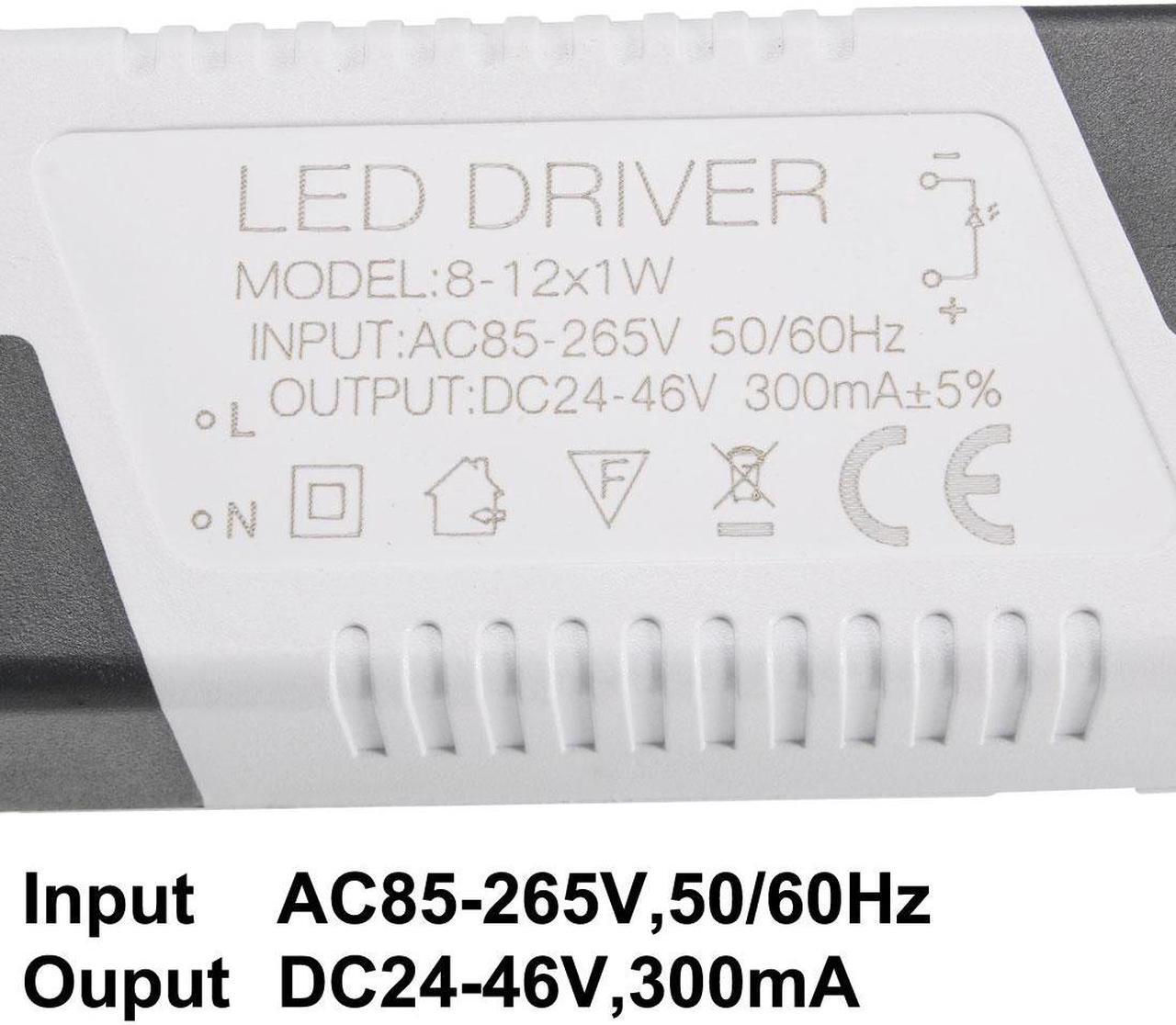 Alt view image 2 of 4 - 8-12W Constant Current 300mA High Power LED Driver AC 85-265V Output 24-46V DC Connector External Power Supply LED Ceiling Lamp Rectifier Transformer