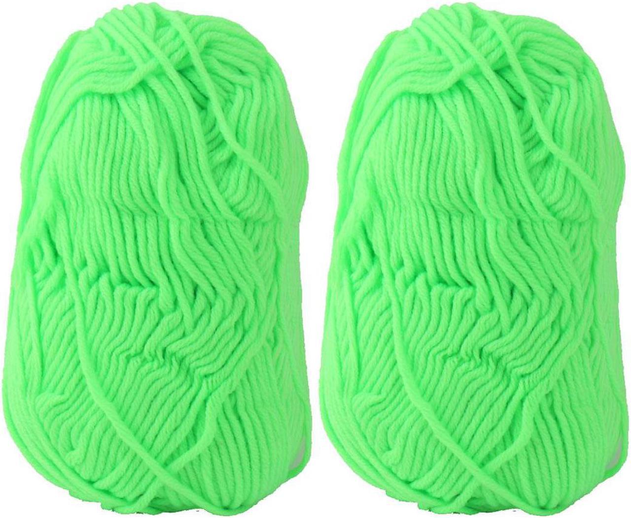 Gift Handmade Scarf Sweater Hat Knitting Yarn String Fluorescent Green 100g 2pcs