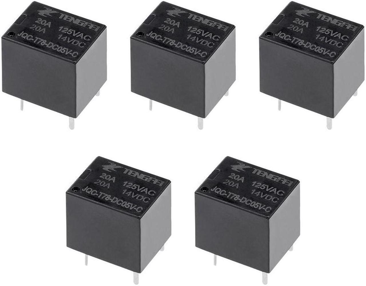 5 Pcs JQC-T78-DC05V-C 5V Coil SPDT 5 Pin PCB Electromagnetic Power Relay