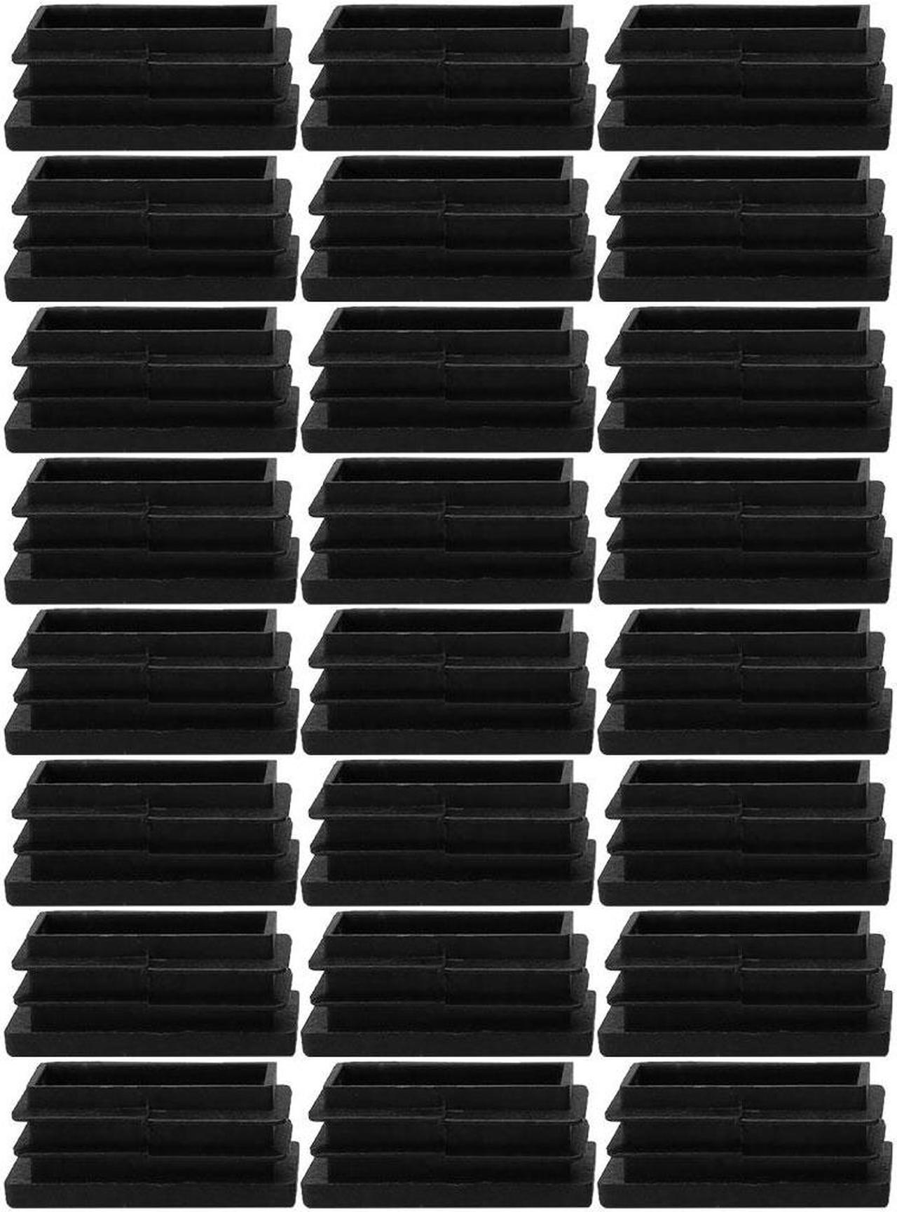 24pcs 20 x 40mm Plastic Rectangle Ribbed Tube Inserts End Cover Cap Furniture Chair Table Feet Floor Protector