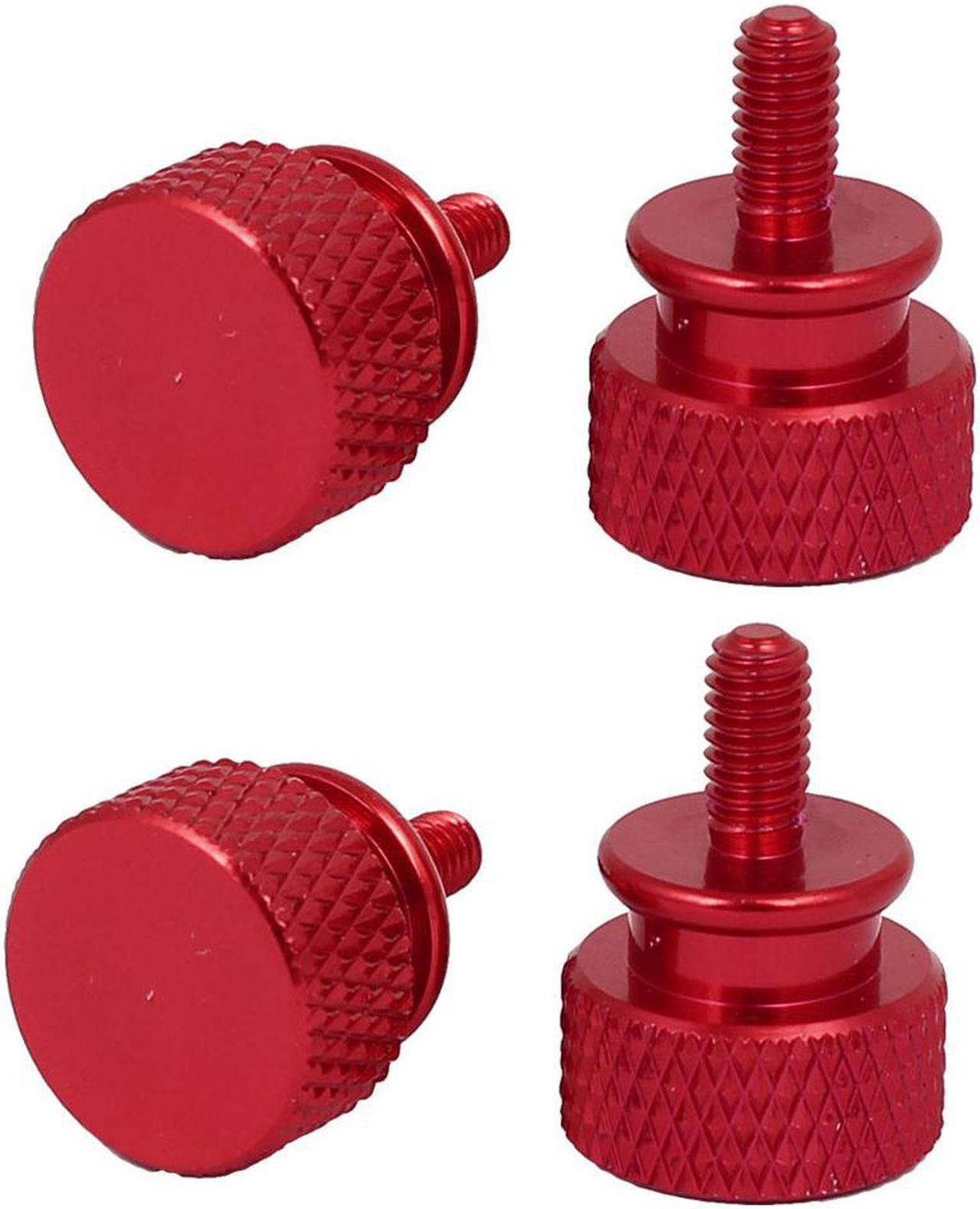 Computer PC Case Aluminum Alloy Knurled Thumb Screws Wine Red M3x7mm 4pcs