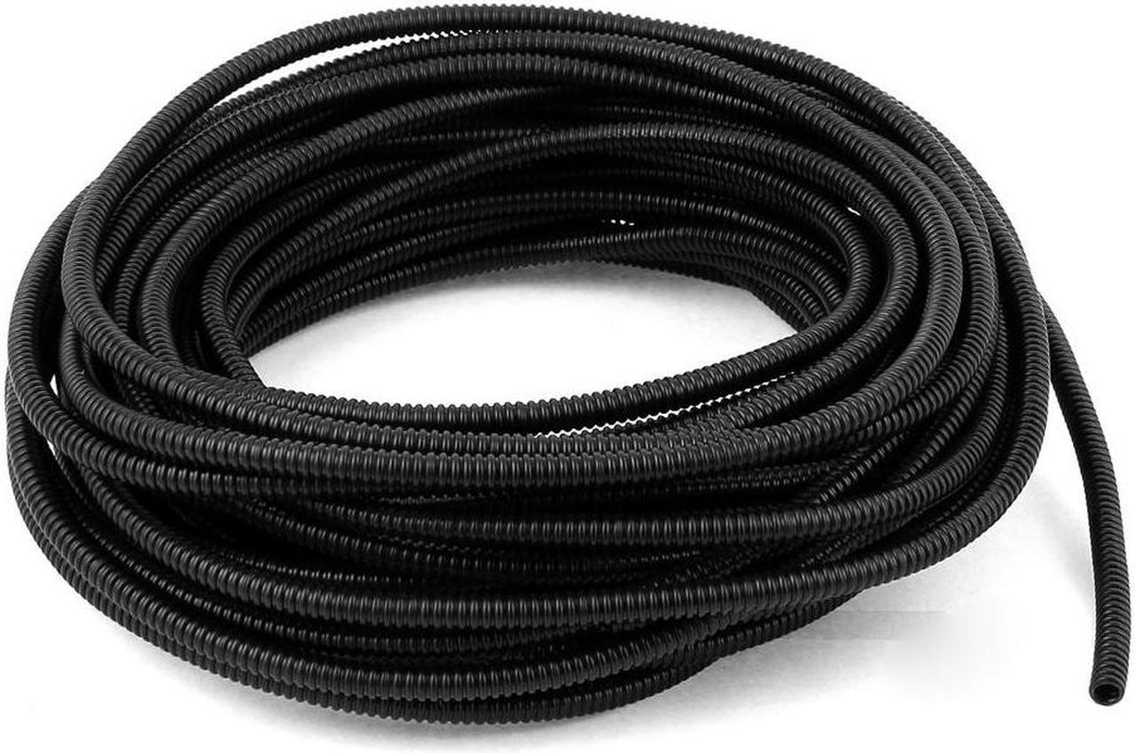 Unique Bargains 5mmx7mm Dia Flexible Corrugated Conduit Tube Pipe Hose Tubing Black 16M