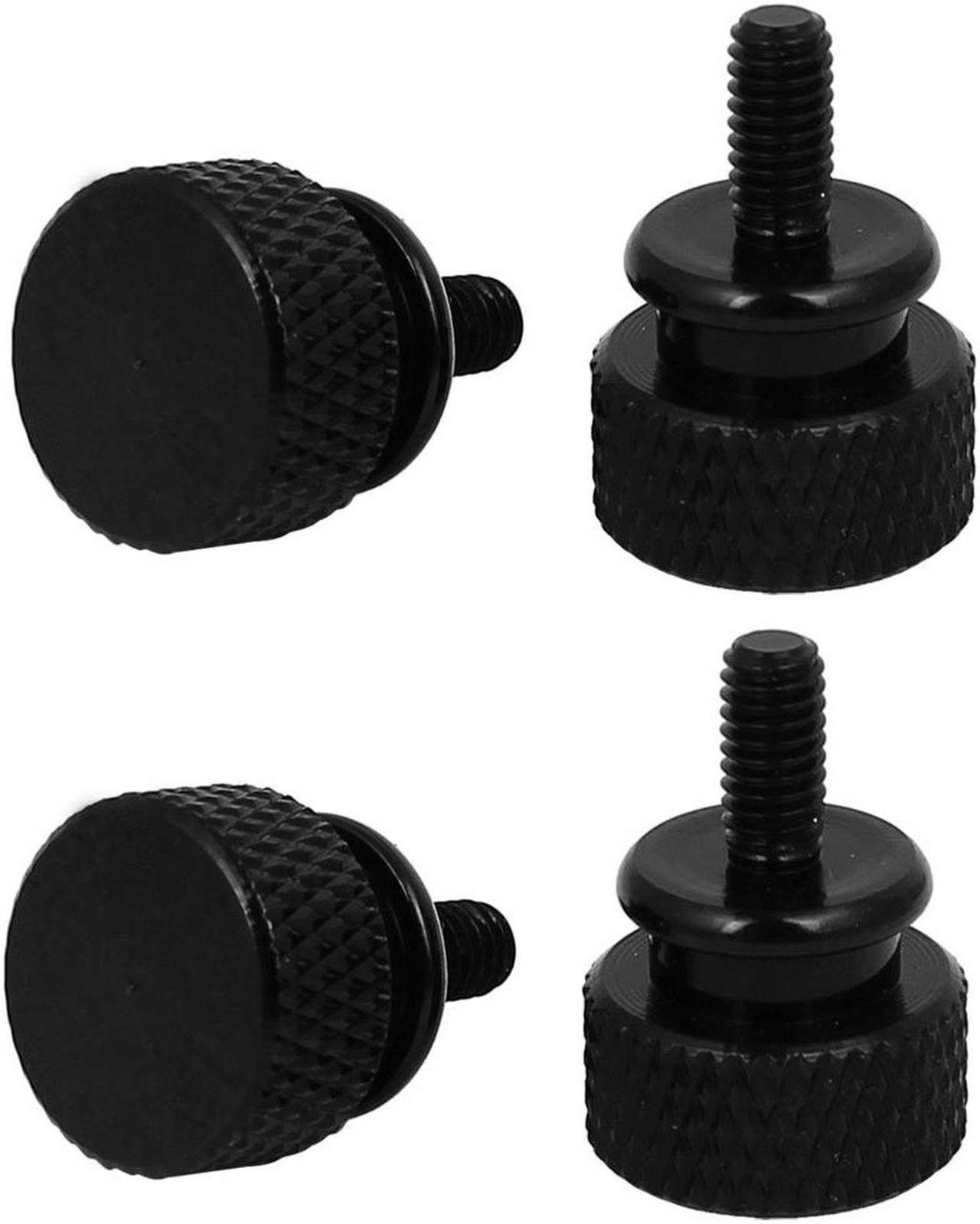 Computer PC Case Fully Threaded Knurled Thumb Screws Black M3.5x7mm 4pcs