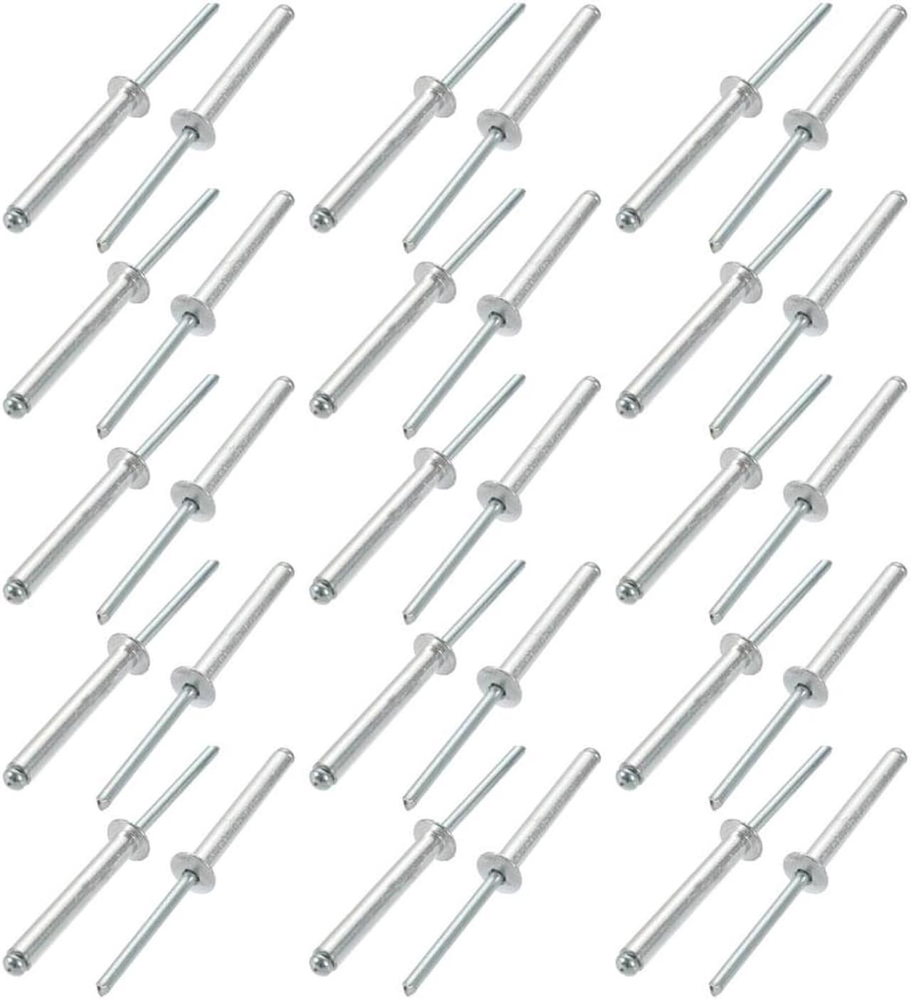 30 Pcs 5mm x 35mm Aluminum/Steel Open End Blind Rivets