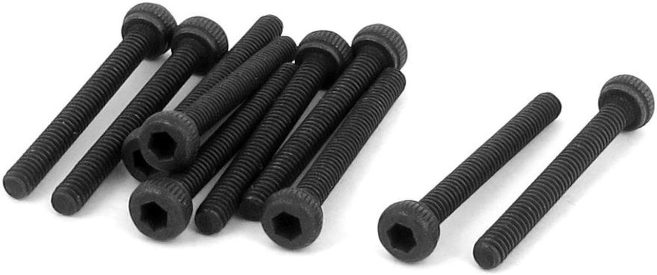 M2 x 18mm 12.9 Alloy Steel Machine Bolt Hex Socket Head Cap Screws Black 10pcs