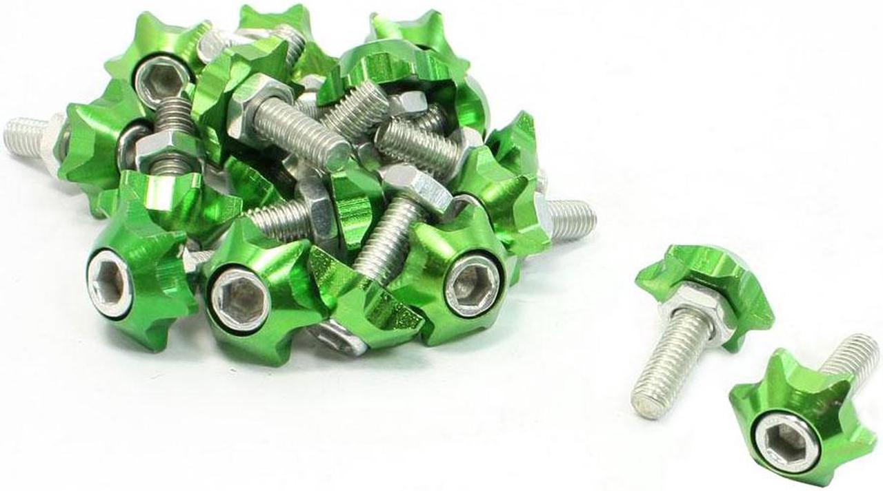 20 x Green Van Truck Car Star Design License Plate Decor Screws Bolts