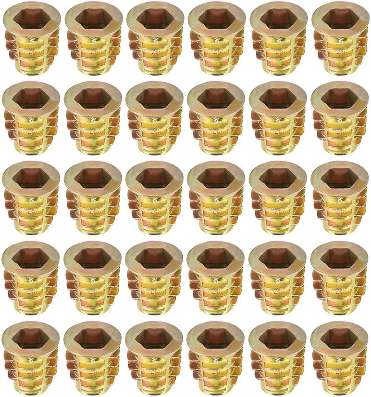 Threaded Insert Nuts Zinc Alloy Hex Socket M8 Internal Threads 15mm Length 30pcs