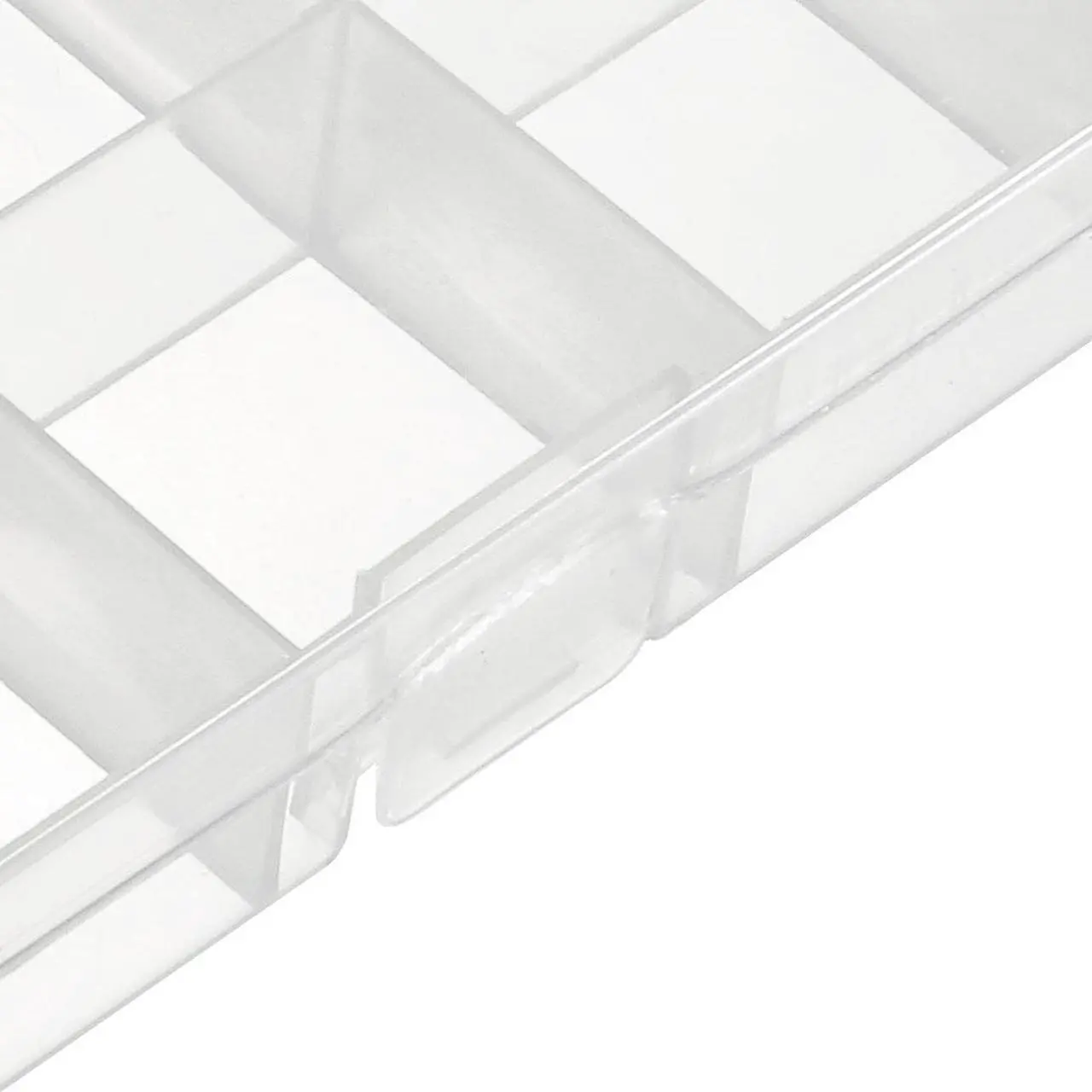 Alt view image 4 of 4 - Component Storage Box - Plastic Fixed 15 Grids Electronic Component Containers Tool Boxes Clear White 170x100x23mm