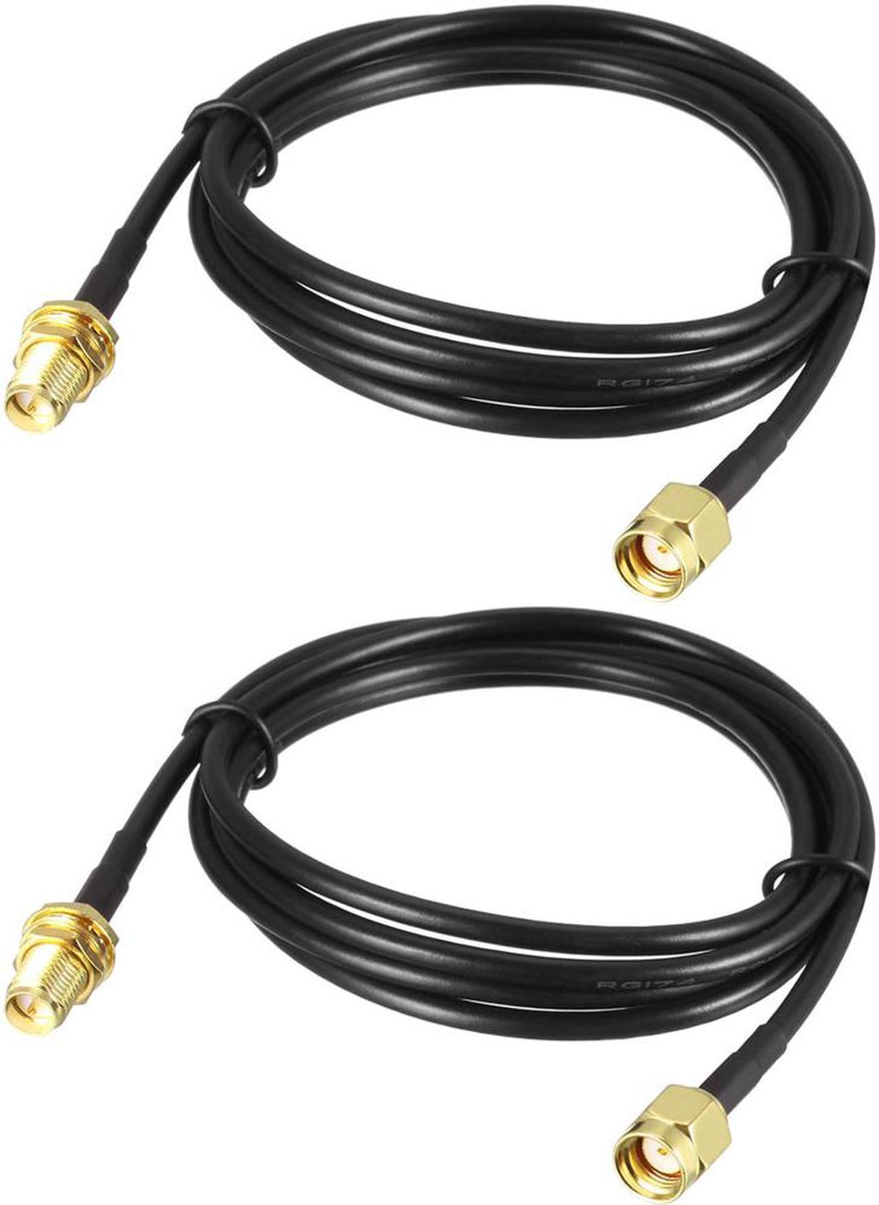 Antenna Extension Cable RP-SMA Male to RP-SMA Female Low Loss RG174 3.3 ft 2pcs