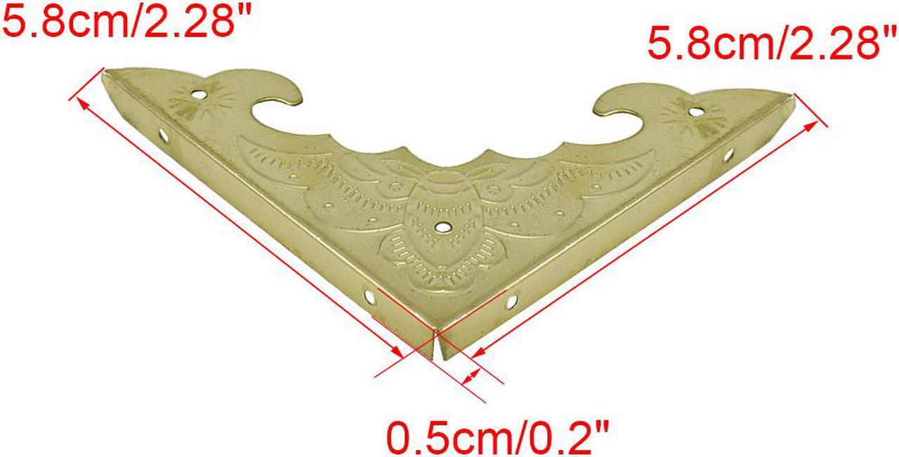 Alt view image 2 of 7 - Box Corner Protectors Vintage Gold Tone Triangle Metal Frame Edge Corner Protectors for Furniture Desk Jewelry Box Table Pack of 4