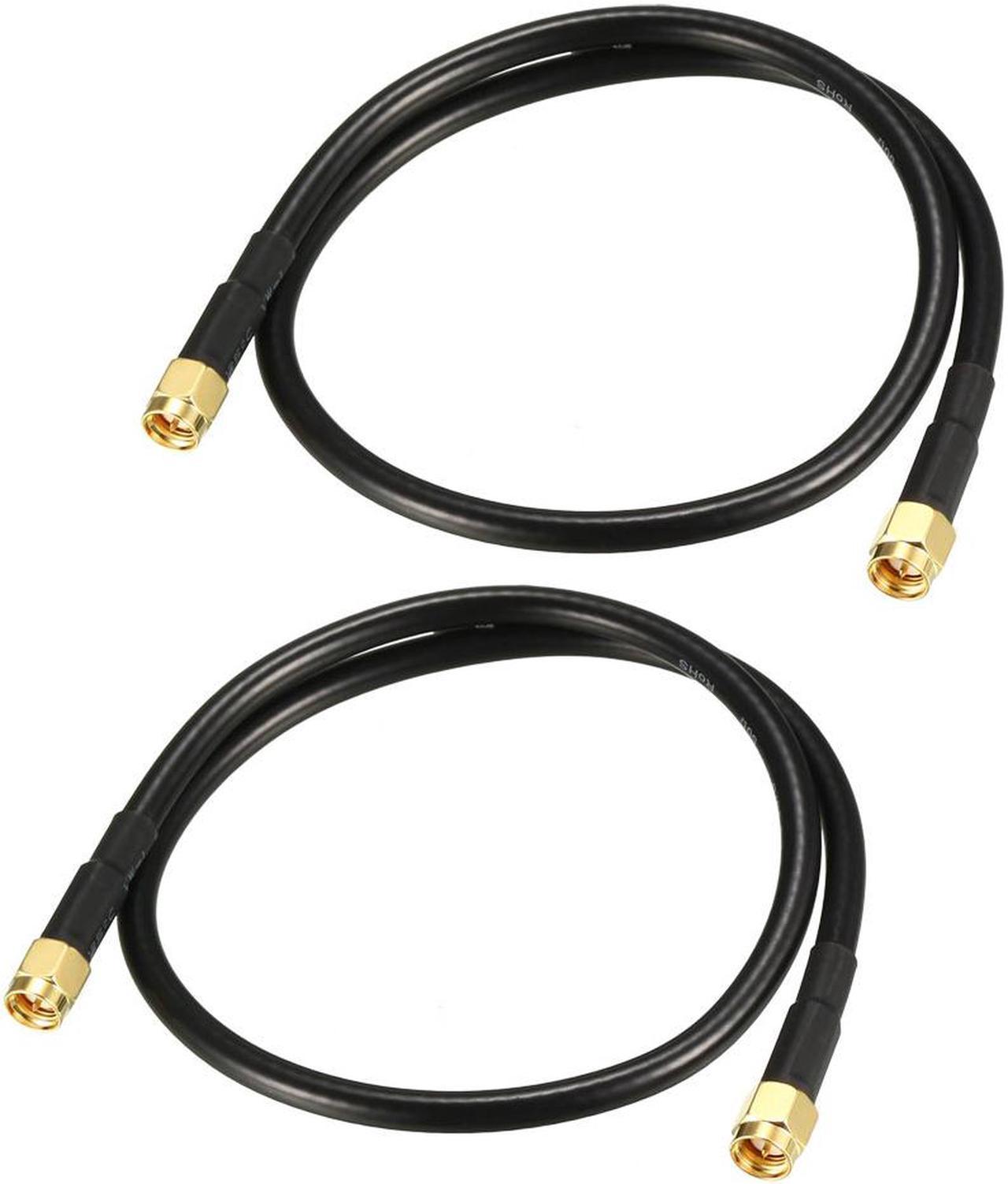 Antenna Extension Cable SMA Male to SMA Male Coaxial Cable RG58 50 Ohm 1 ft 2pcs