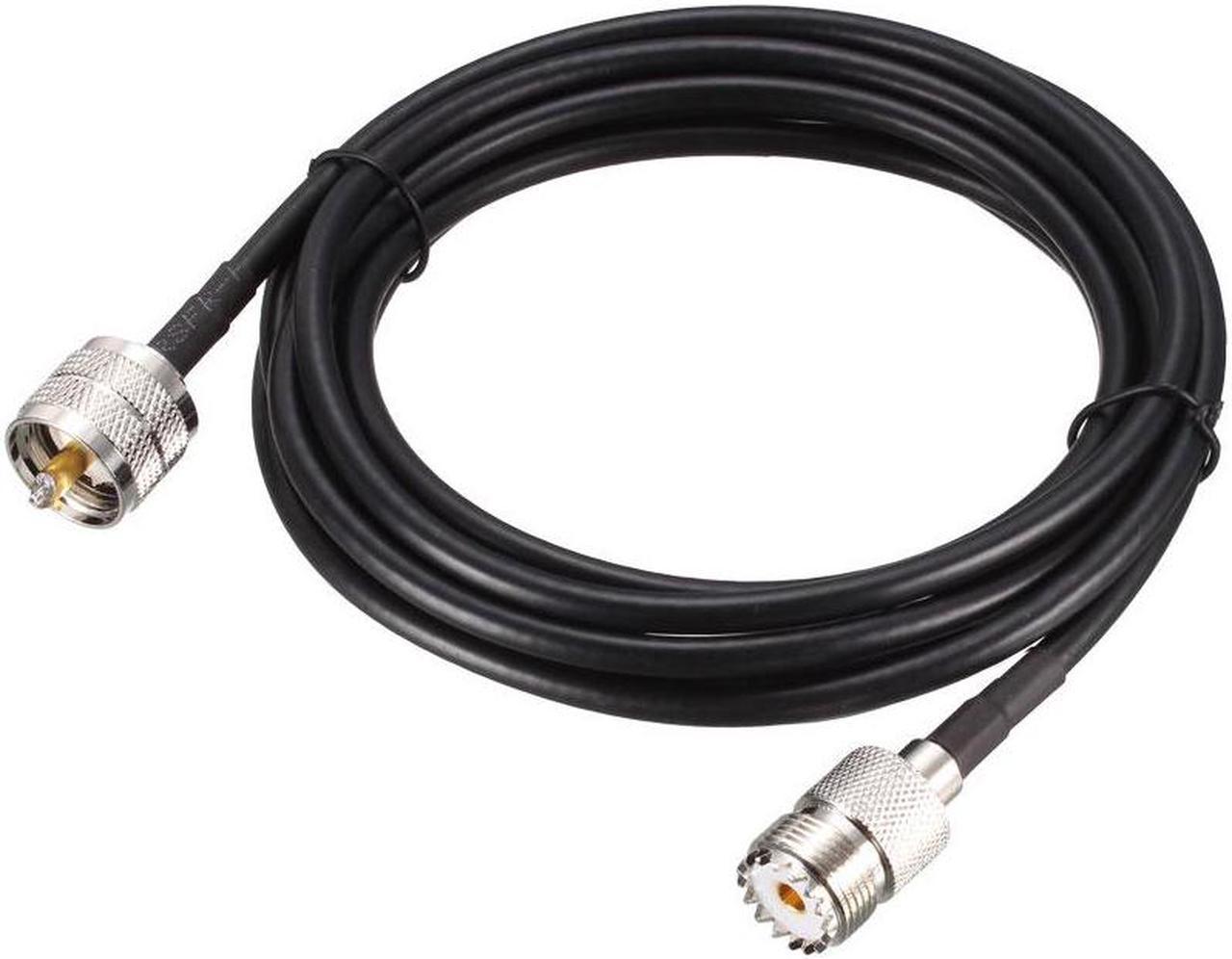 UHF SO239 Female to UHF PL259 Male Low Loss RG58 Coax Cable 16 ft