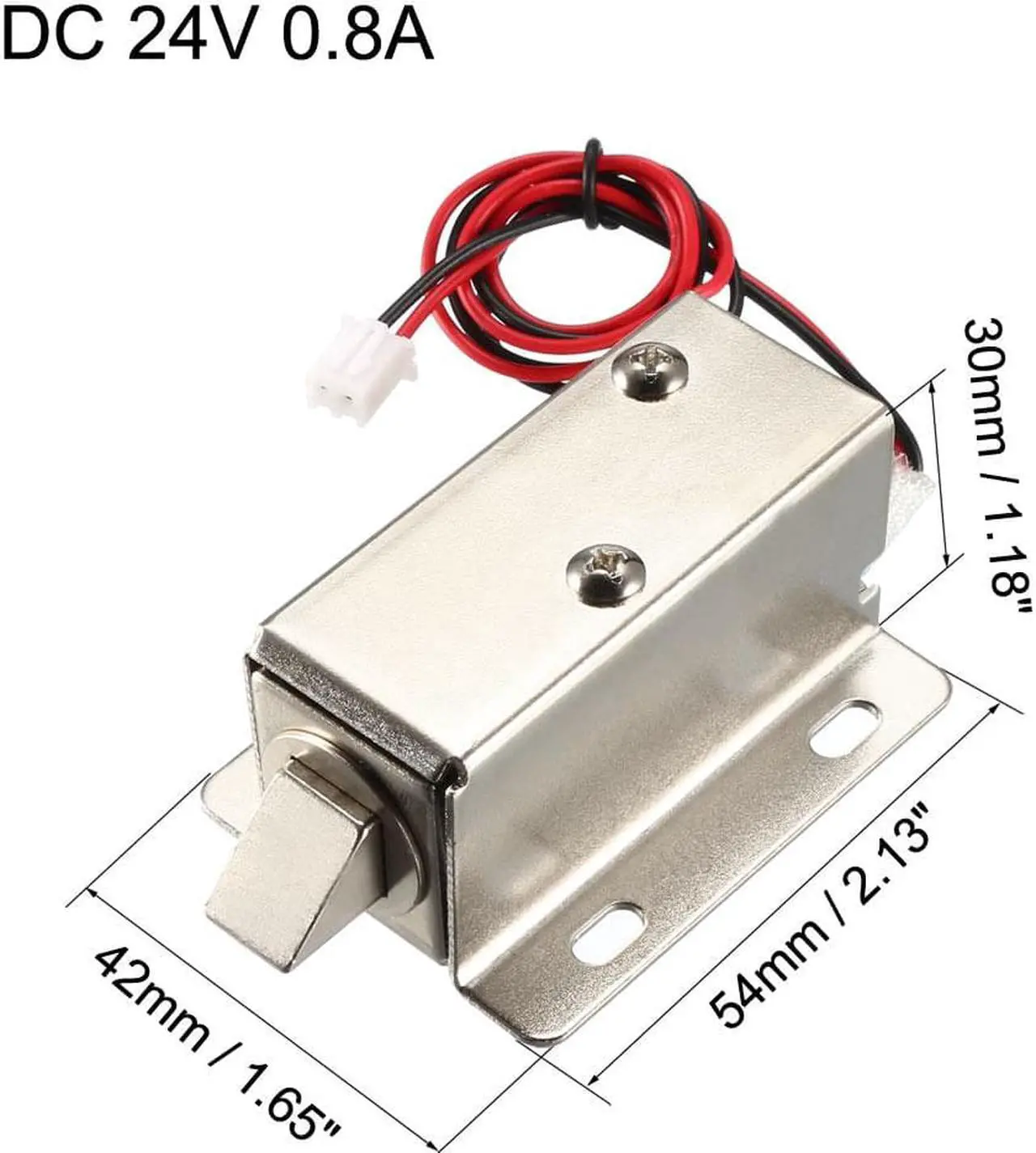 Alt view image 3 of 5 - DC 24V 0.8A 11.4mm Electromagnetic Solenoid Lock Assembly for Electirc Lock Cabinet Door Lock