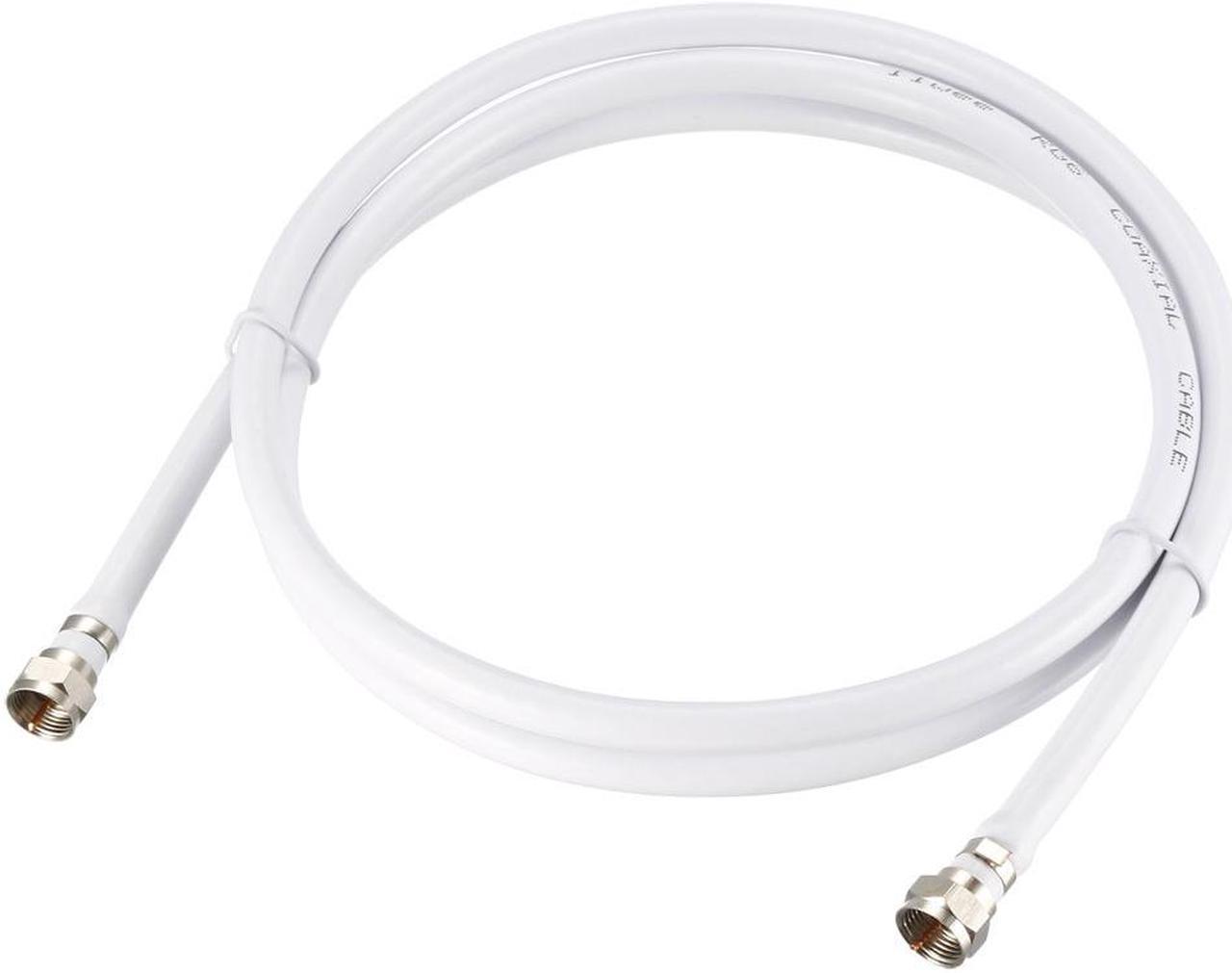 RG6 Coaxial Cable With F Type Male to F Type Male Connectors 8 ft