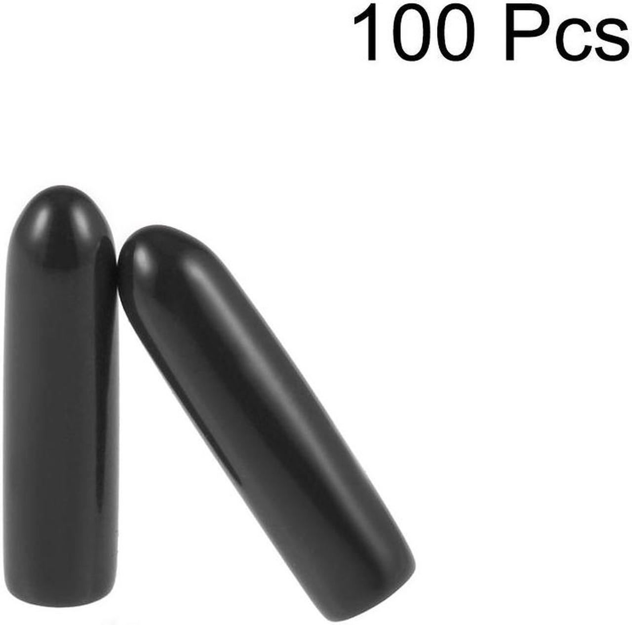 Alt view image 2 of 3 - Screw Thread Protectors, 2mm ID Round End Cap Cover Black Flexible Tube Caps Tubing Tip 100pcs