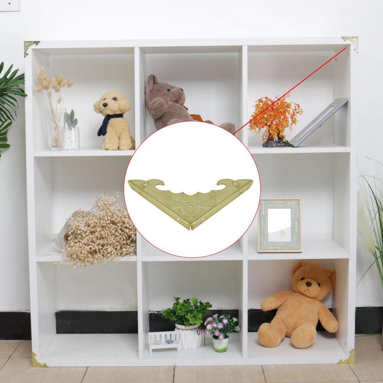 Alt view image 6 of 7 - Box Corner Protectors Vintage Gold Tone Triangle Metal Frame Edge Corner Protectors for Furniture Desk Jewelry Box Table Pack of 4