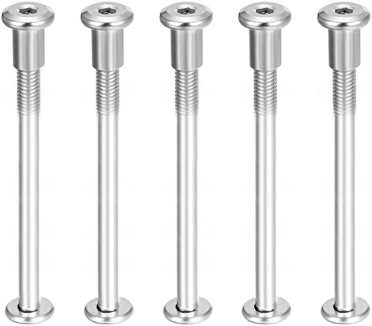 Hex Socket Screw Post Binding Screws Leather Fastener, M6x85mm, Stainless Steel, 5 Sets