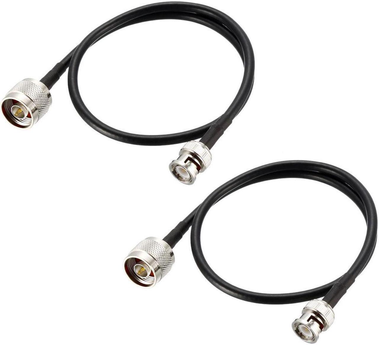 N Male to BNC Male Coax Cable RG58 Coaxial Cable for Ham Radio 20 Inch 2pcs