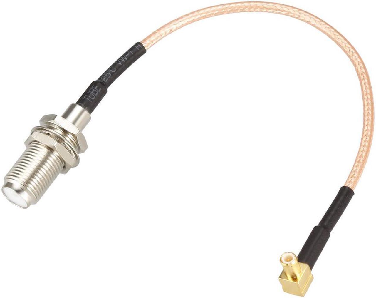 RG316 Coax Cable MCX Male Right Angle to F Female RF Coaxial Cable 0.5-feet