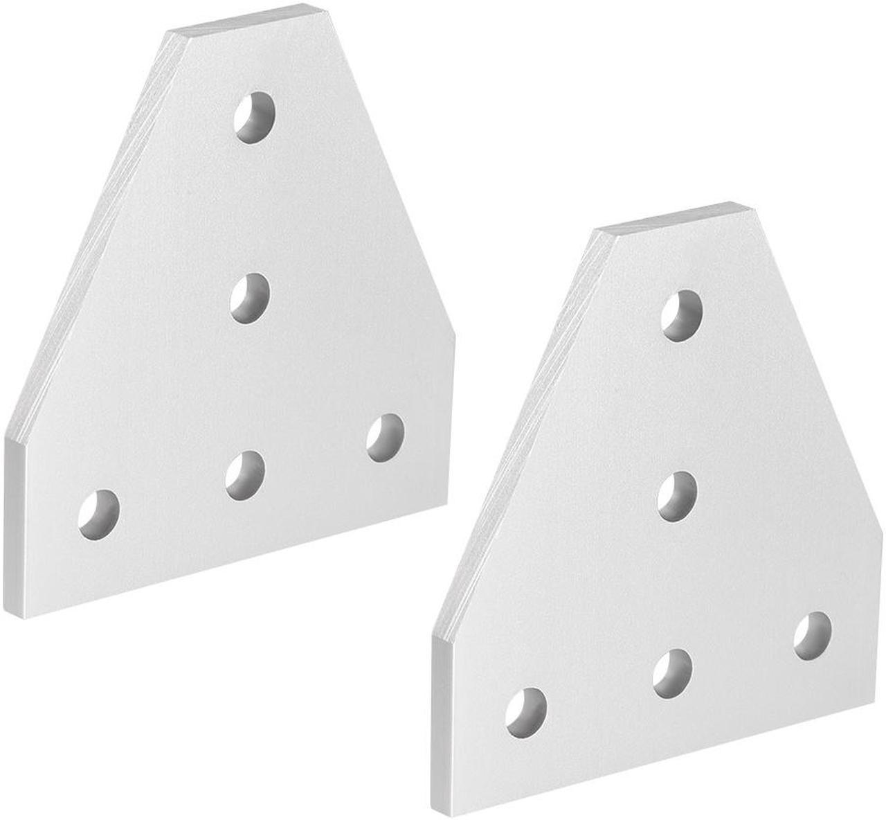 T Shape Outside Joining Plate, 60mm x 60mm x 4mm with 5-Hole Joint Bracket for 2020 Aluminum Profile, 2 Pcs (Silver)