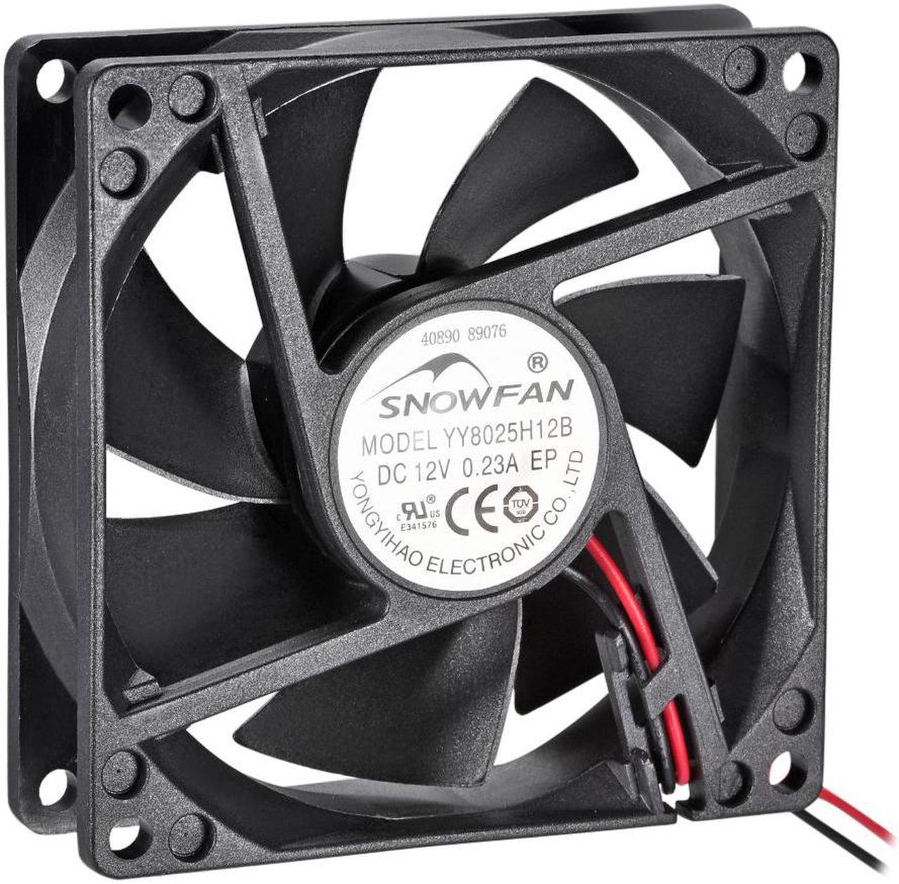 SNOWFAN Authorized 80mm x 80mm x 25mm 12V Brushless DC Cooling Fan YY8025H12B