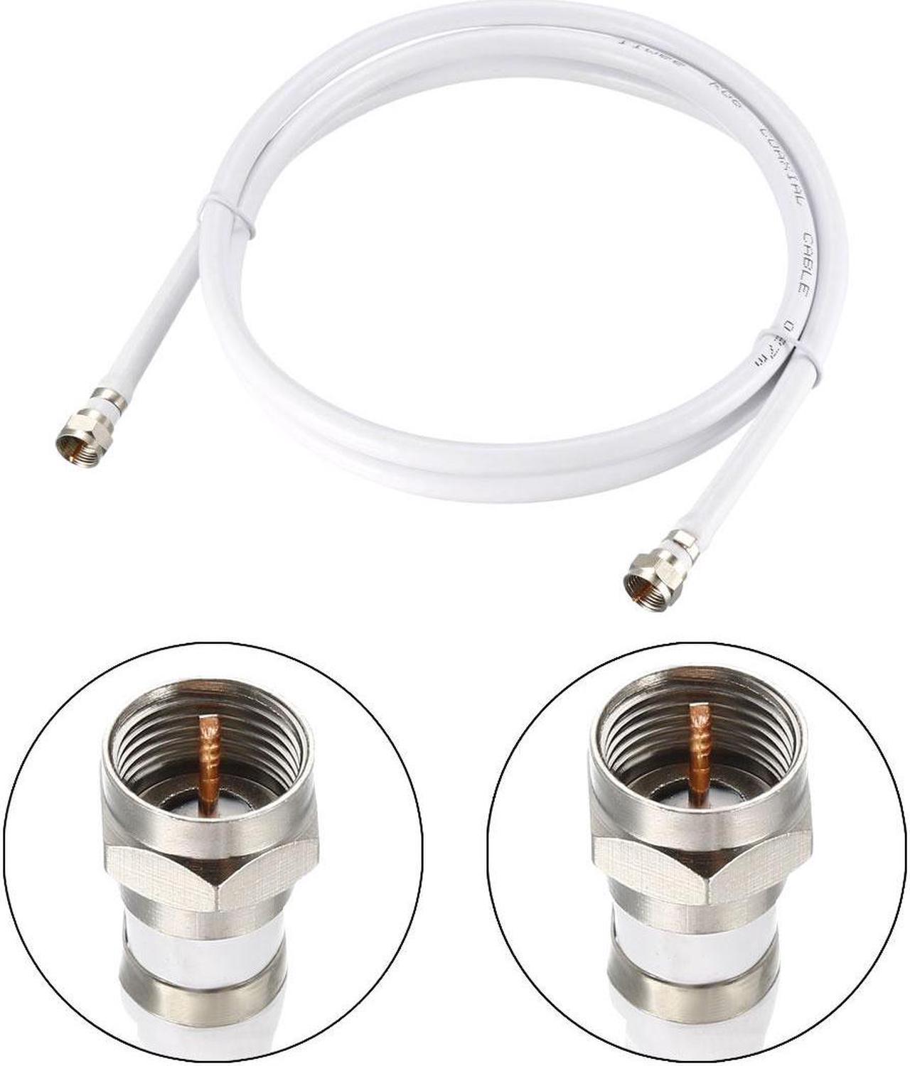 RG6 Coaxial Cable With F Type Male to F Type Male Connectors 3 ft