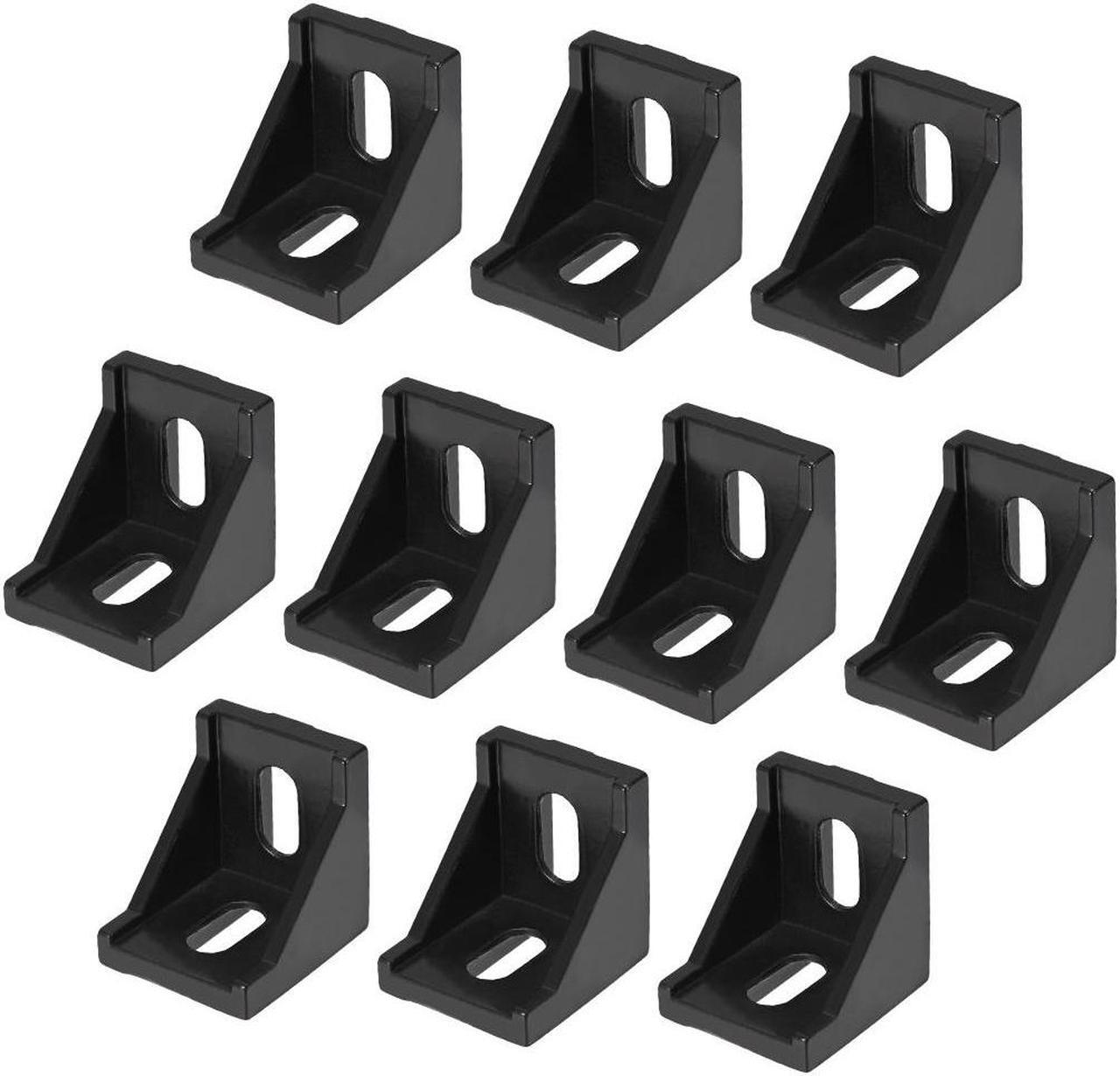 Main image of Inside Corner Bracket Gusset, 40mm x 40mm for 4040 Series Aluminum Extrusion Profile with Slot 8mm, 10 Pcs (Black)