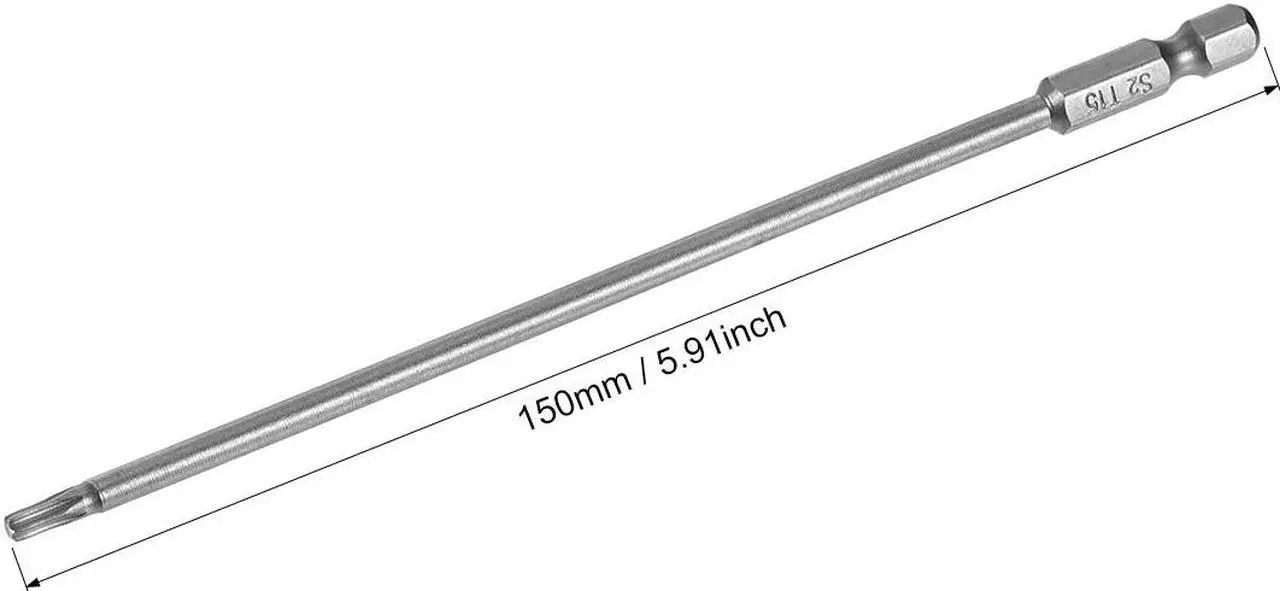 Alt view image 2 of 4 - Torx Screwdriver Bits 1/4-Inch Hex Shank 150mm Length T15 Magnetic Security Star Screw Driver S2 Bit